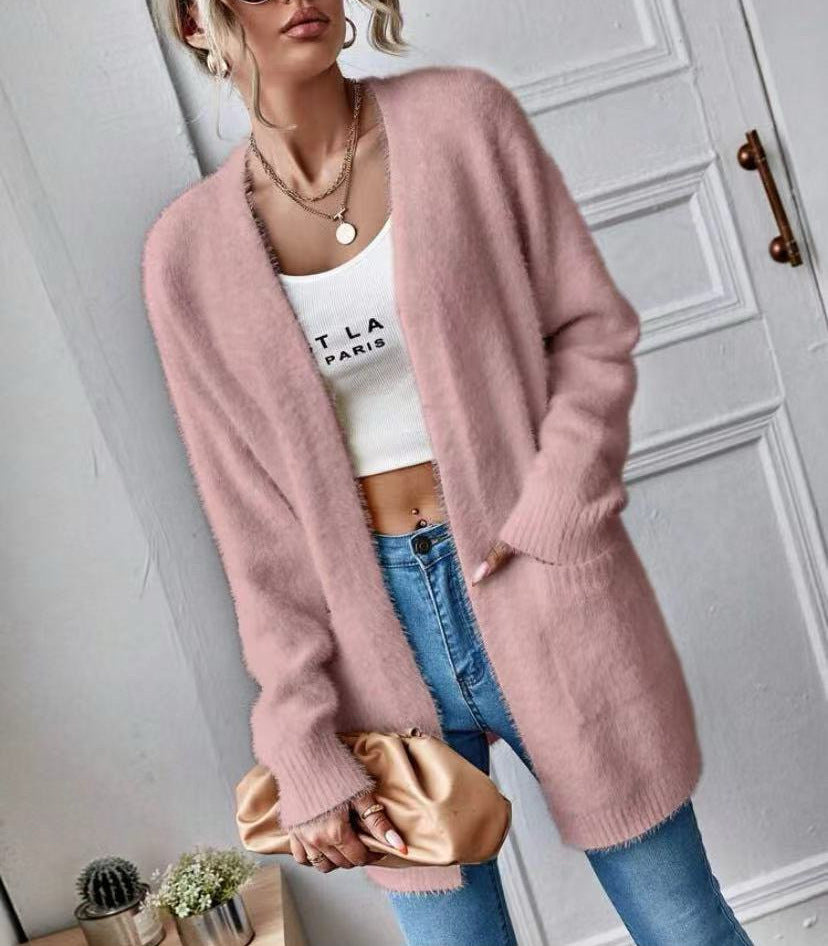 Women's Fluffy Open Cardigan