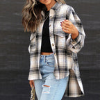 Women's Plaid Oversized Shirt in Casual Style