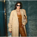 Women's Elegant Wool Coat with Belt Detail