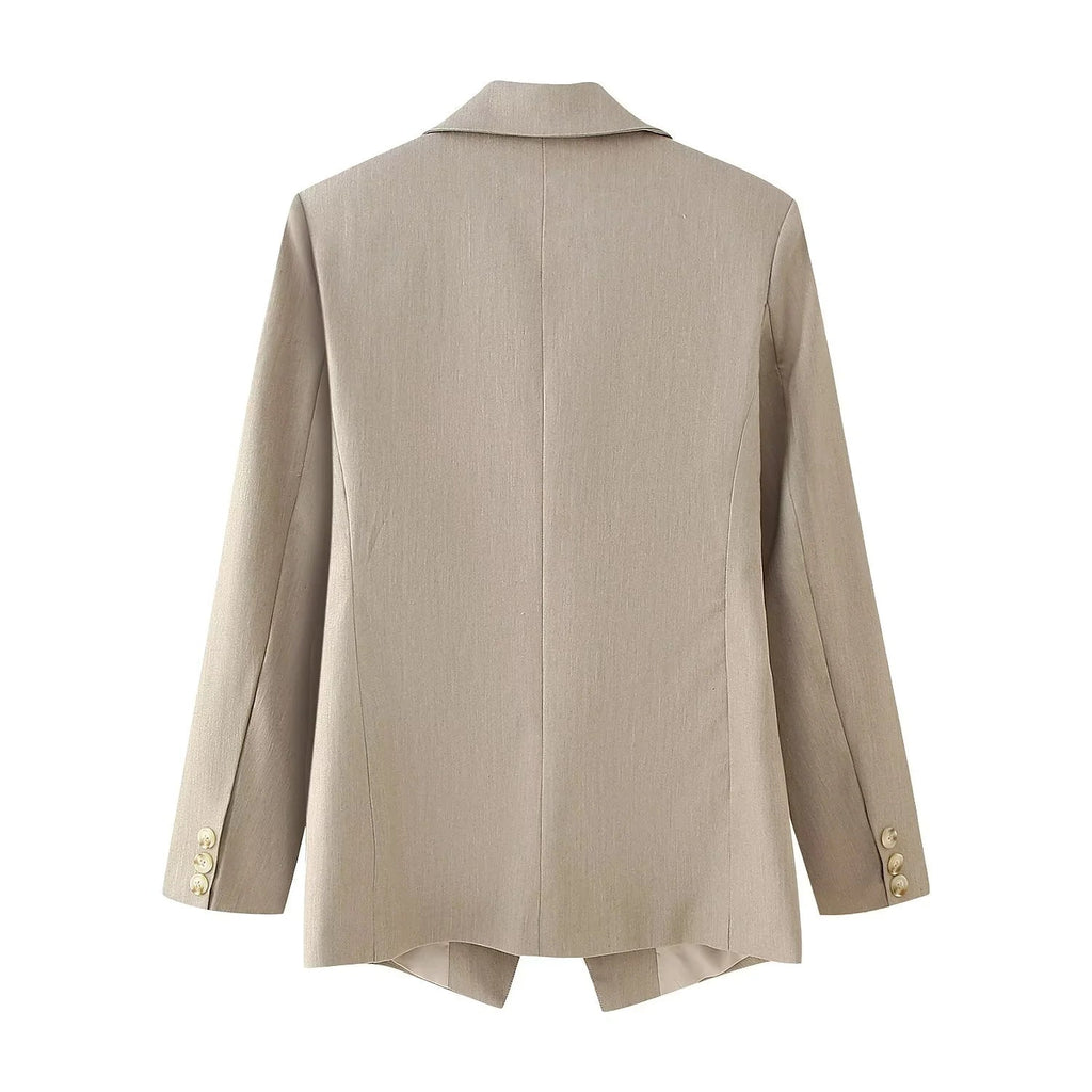 Women's Elegant Textured Double-Breasted Blazer