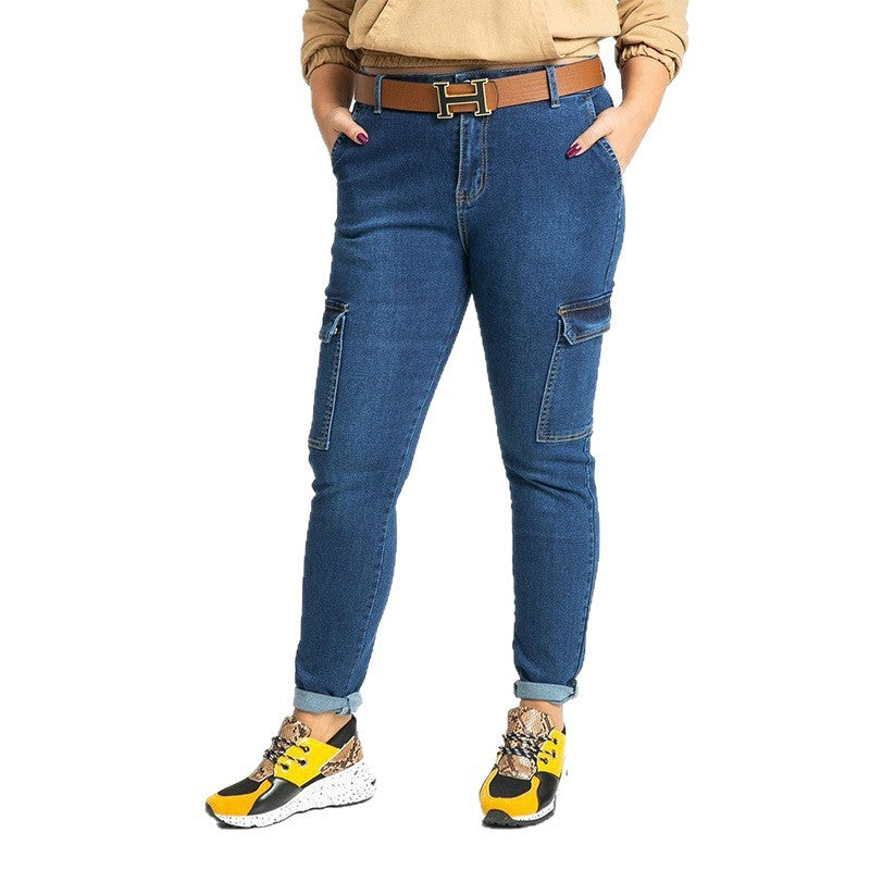 Women's Cargo Jeans with Pockets