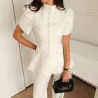 Elegant Blazer Jacket with Voluminous Sleeves