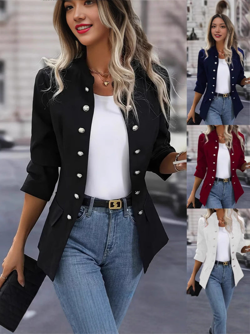 Women's Blazer with Stylish Snap Buttons
