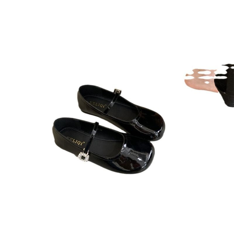 Women's Ballet Flats with Elegant Strap and Sparkling Detail