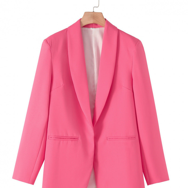 Elegant Women's Blazer with Unique Cut and Pockets