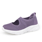 Breathable Women's Slip-On Sneakers with Elastic Upper and Cushioned Sole