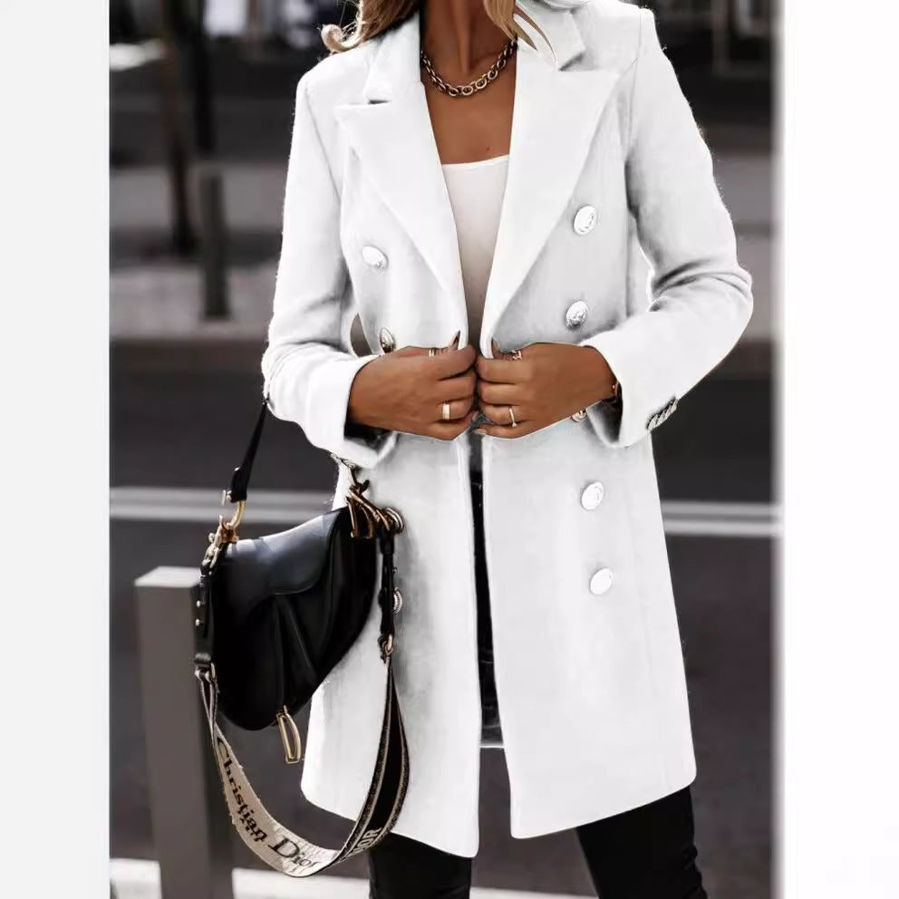 Elegant Double-Breasted Wool Coat