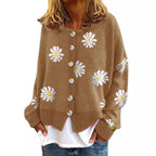 Women's Casual Floral Cardigan with Button Details