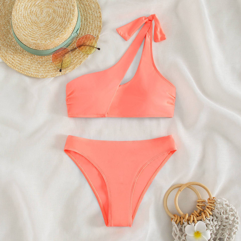Women's Asymmetrical Bikini with Fashionable Cut-Outs