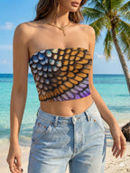 Women's Floral Bird Print Bandeau Top
