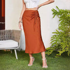 Women's Midi Skirt with Ruching