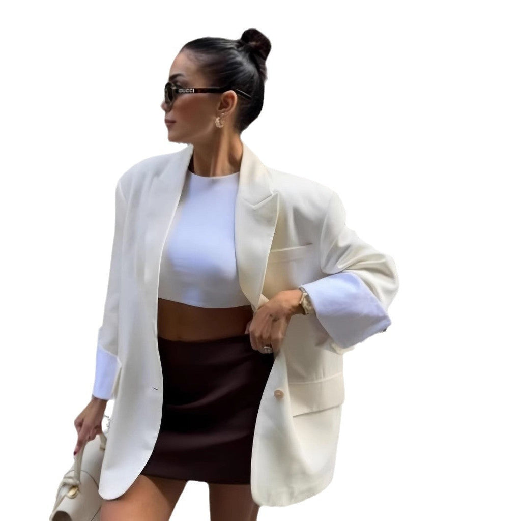 Elegant Oversized Blazer with Practical Pockets