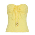 Women's Bandeau Top with Floral Pattern and Braided Detail