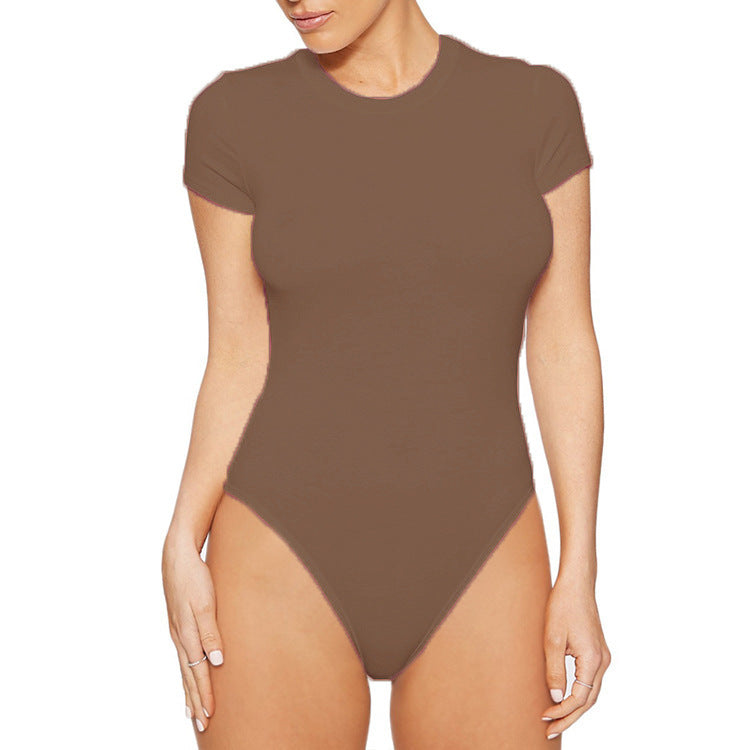 Women's Short-Sleeve Swimsuit with High Waist
