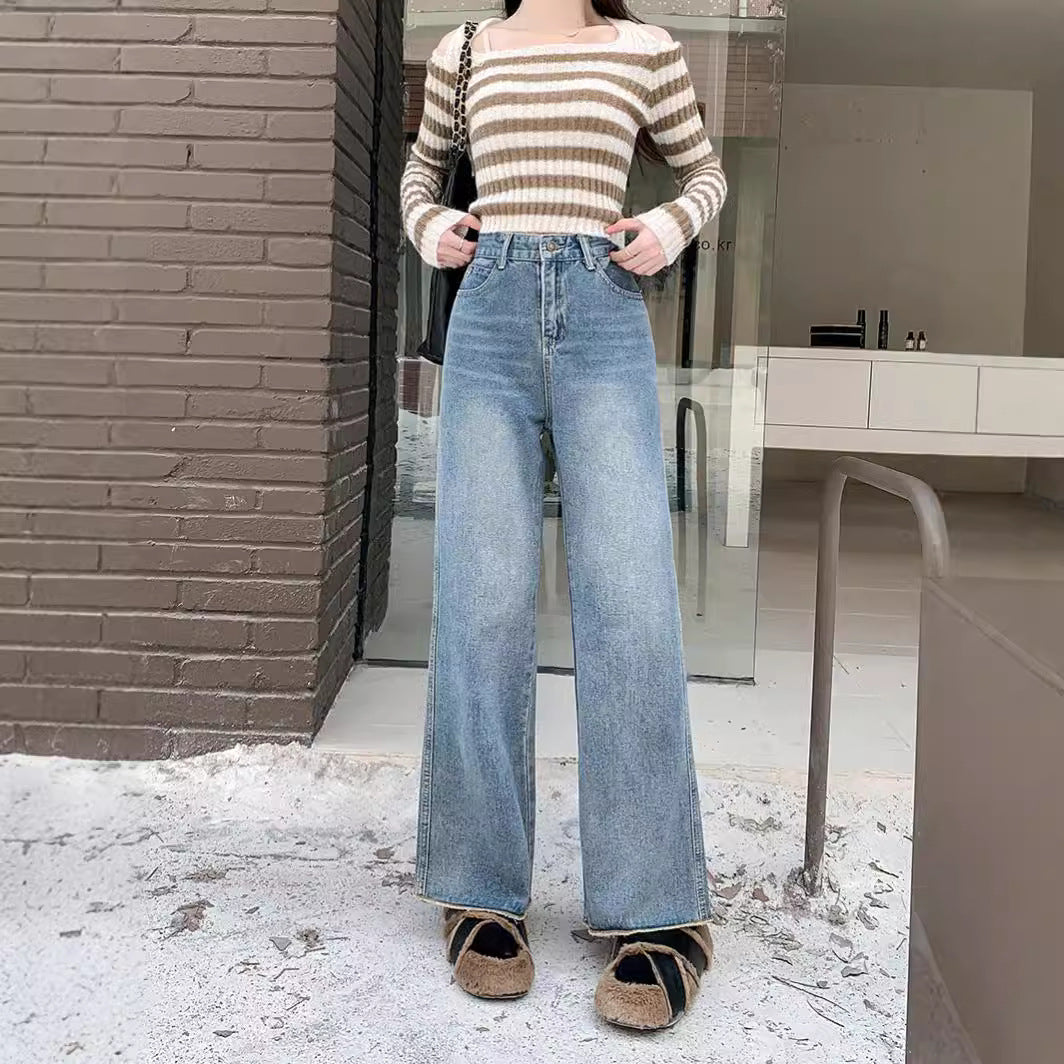 Women's High-Waisted Wide-Leg Jeans
