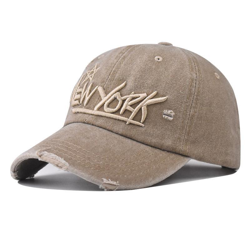 Men's Distressed Casual Embroidered Cap