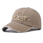 Men's Distressed Casual Embroidered Cap