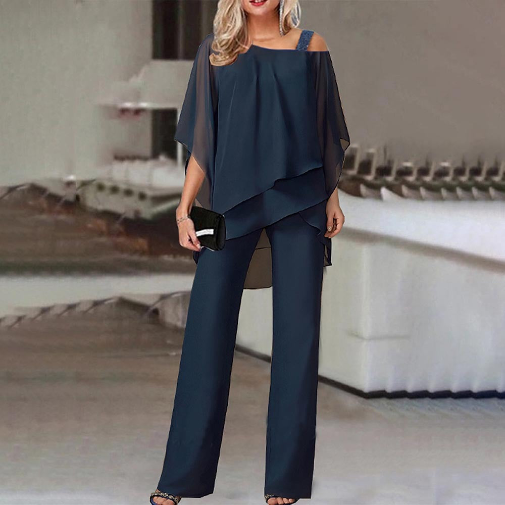 Women's Airy Off-Shoulder Overall with Wide Legs