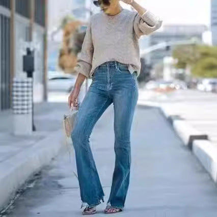 Women's High-Waisted Flared Jeans