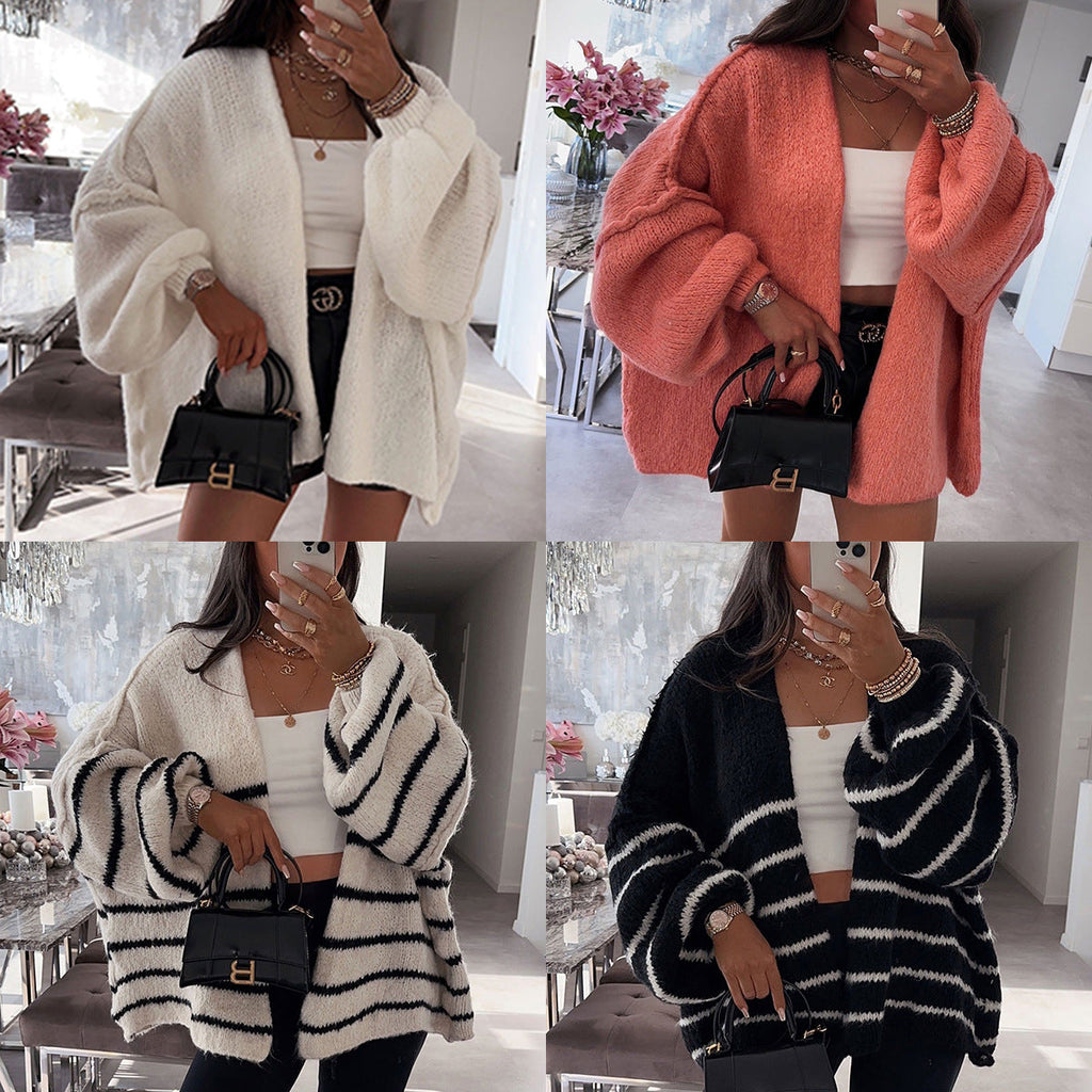Women's Patterned Cardigan in Soft Cozy Fabric