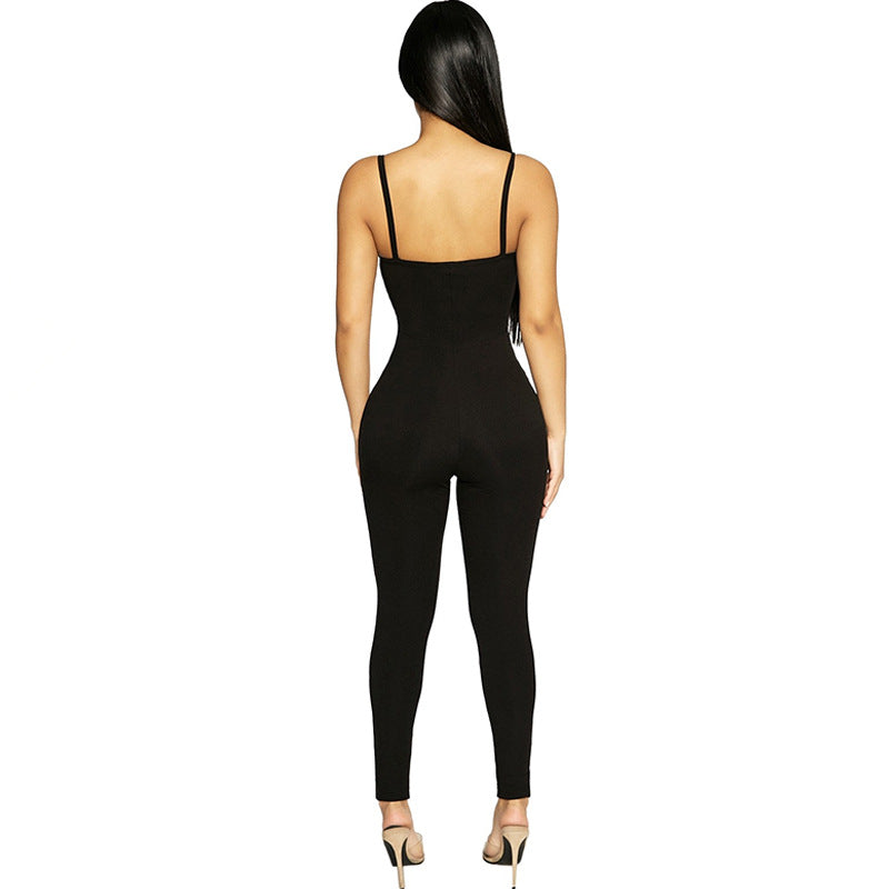 Women's Slim-Fit Long-Sleeve Jumpsuit