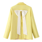Women's Elegant Textured Blazer Jacket with Pockets