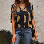Women's Blouse with Graphic Print and Loose Fit