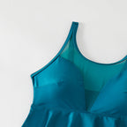Women's Swimsuit with Flowy Top and Sporty Shorts