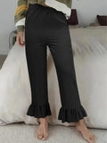 Women's Casual Trousers with Ruffle Hems