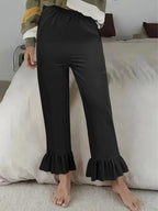 Women's Casual Trousers with Ruffle Hems