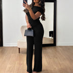 Elegant Jumpsuit with Wrap Design and Wide Leg