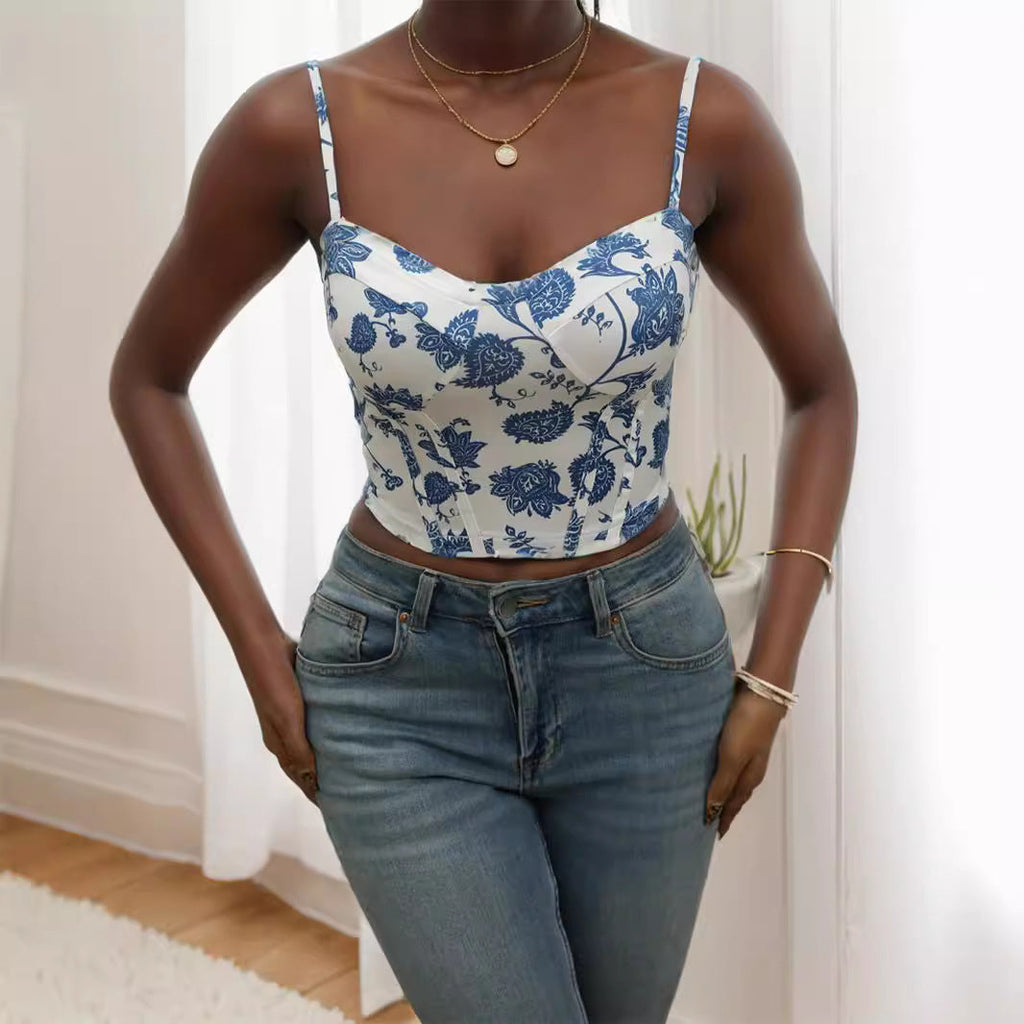 Women's Floral Pattern Cropped Top