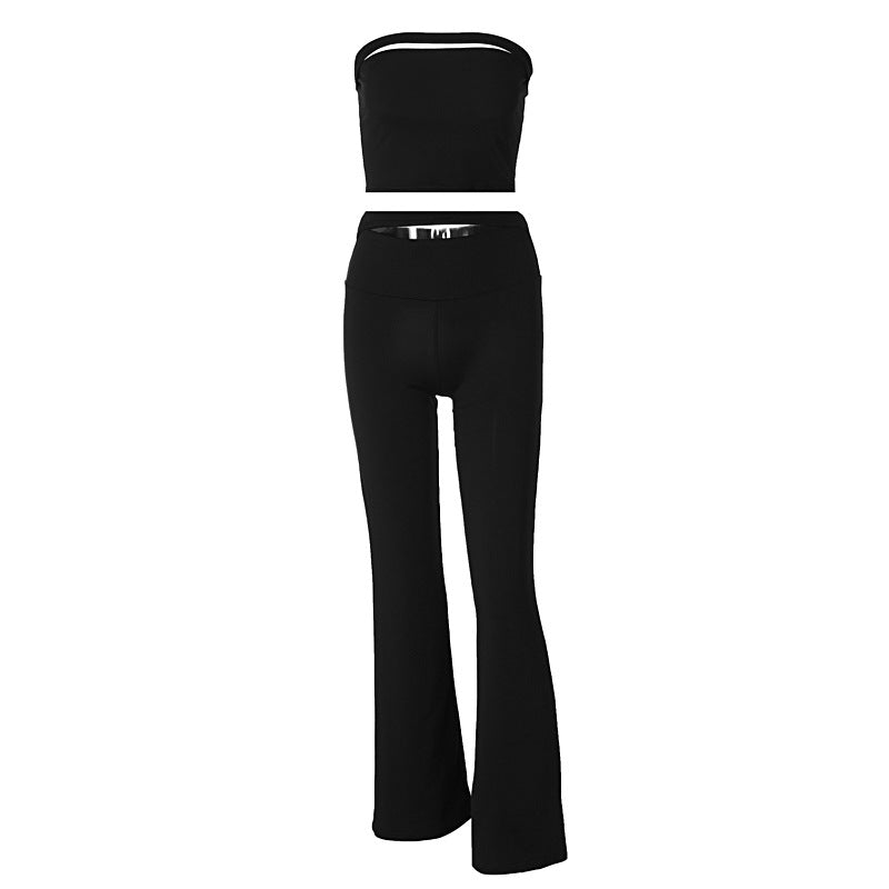 Women's Fashionable Two-Piece Set with Flared Leggings