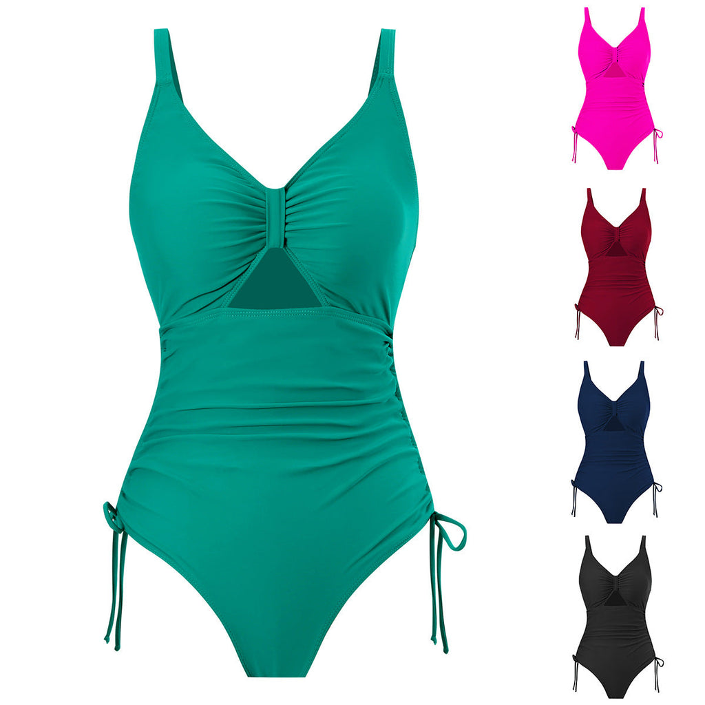 Women's Swim Dress with Cut-Out Design and Adjustable Straps