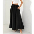Women's Floral Maxi Skirt with Elastic Waistband