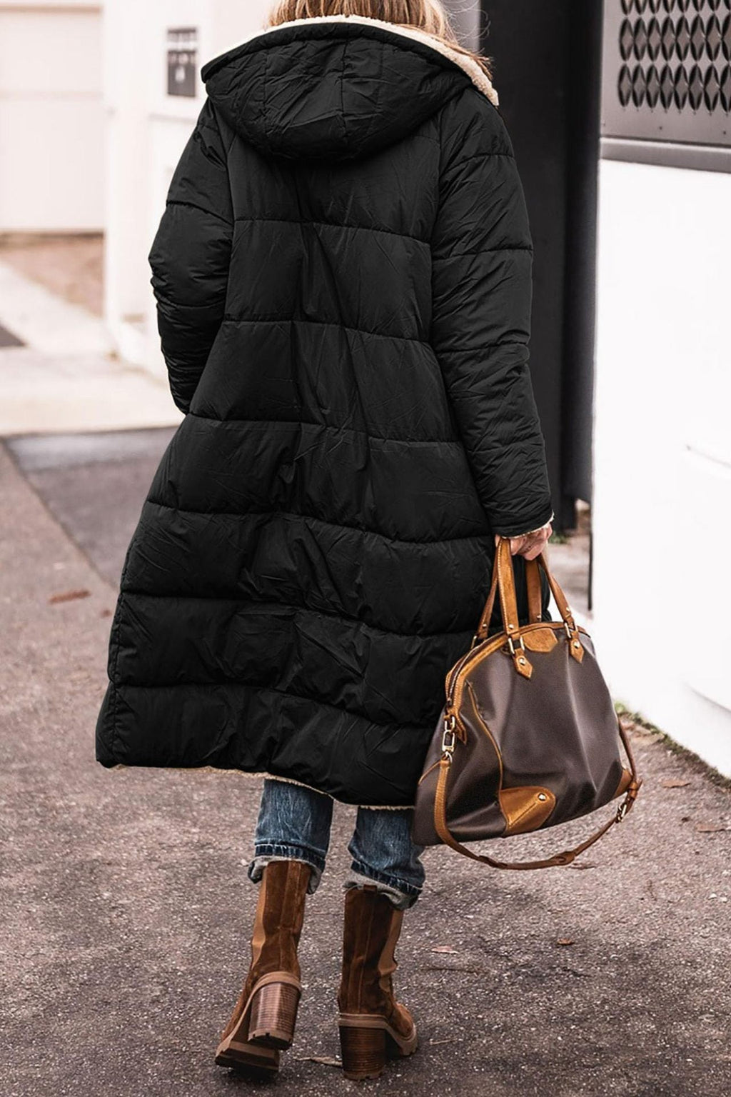 Women's Long, Lined Winter Jacket with Hood