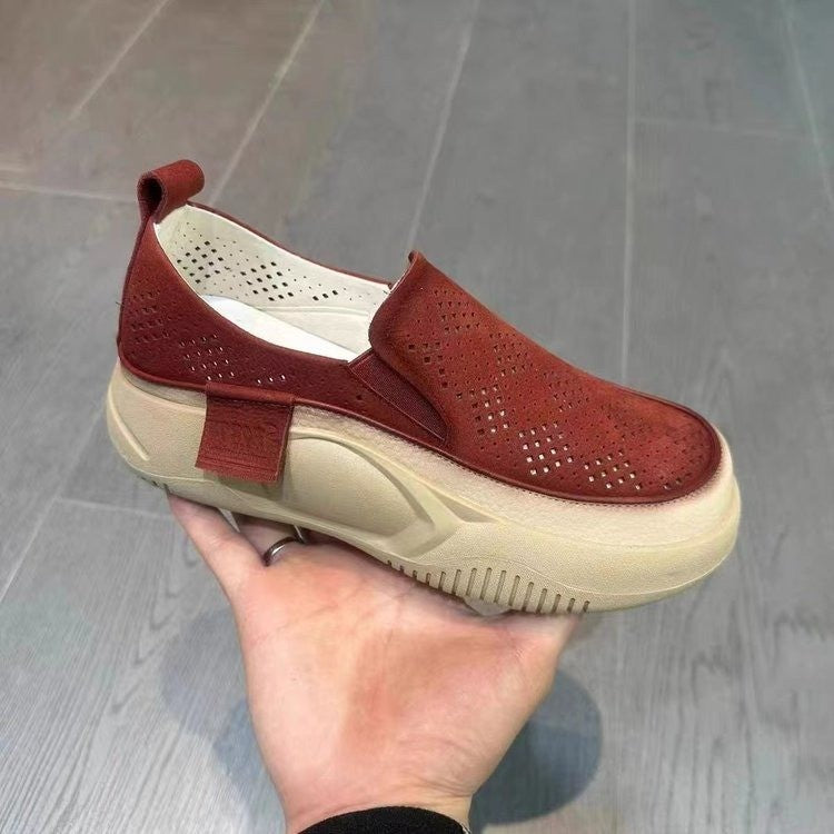 Women's Breathable Slip-On Sneakers with Fashionable Hole Design