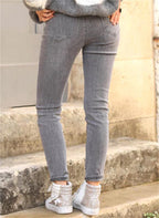 Women's Form-Fitting Vintage-Look High-Waisted Ankle-Length Jeans