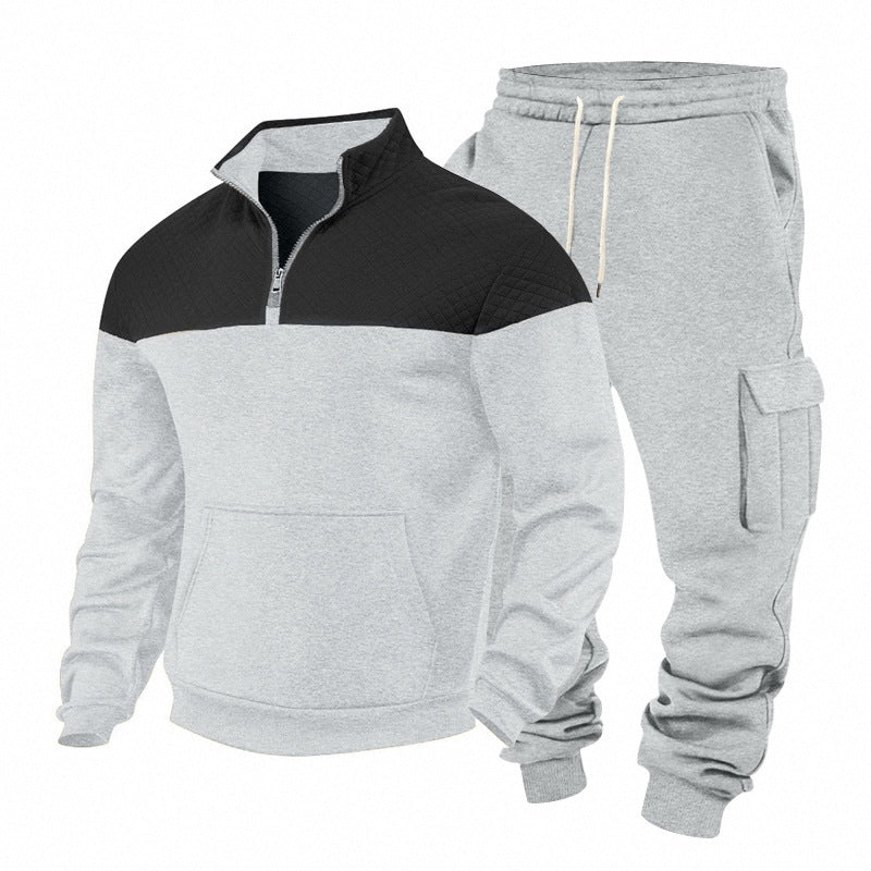 Men's Leisure Training Suit with Quilted Details