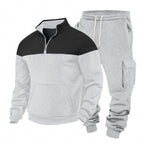 Men's Leisure Training Suit with Quilted Details