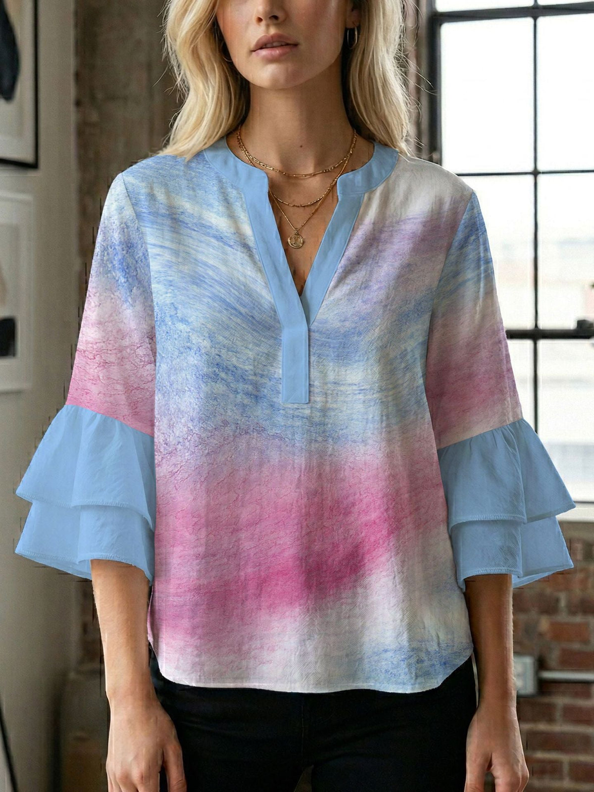 Women's Blouse with Beautiful Floral Design