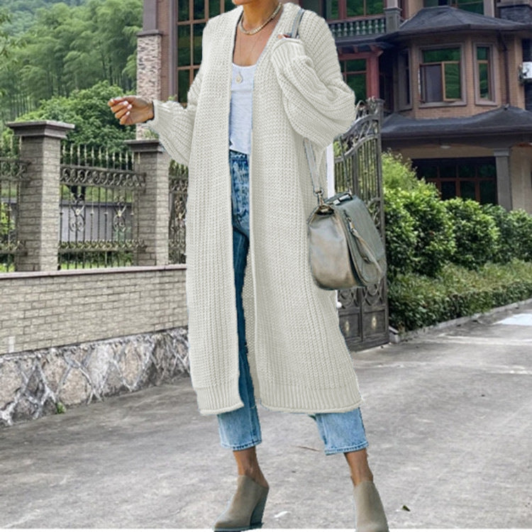 Open-Front Chunky Knit Coat