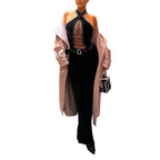 Women's Form-Fitting Jumpsuit with Refined Lace-Up Design
