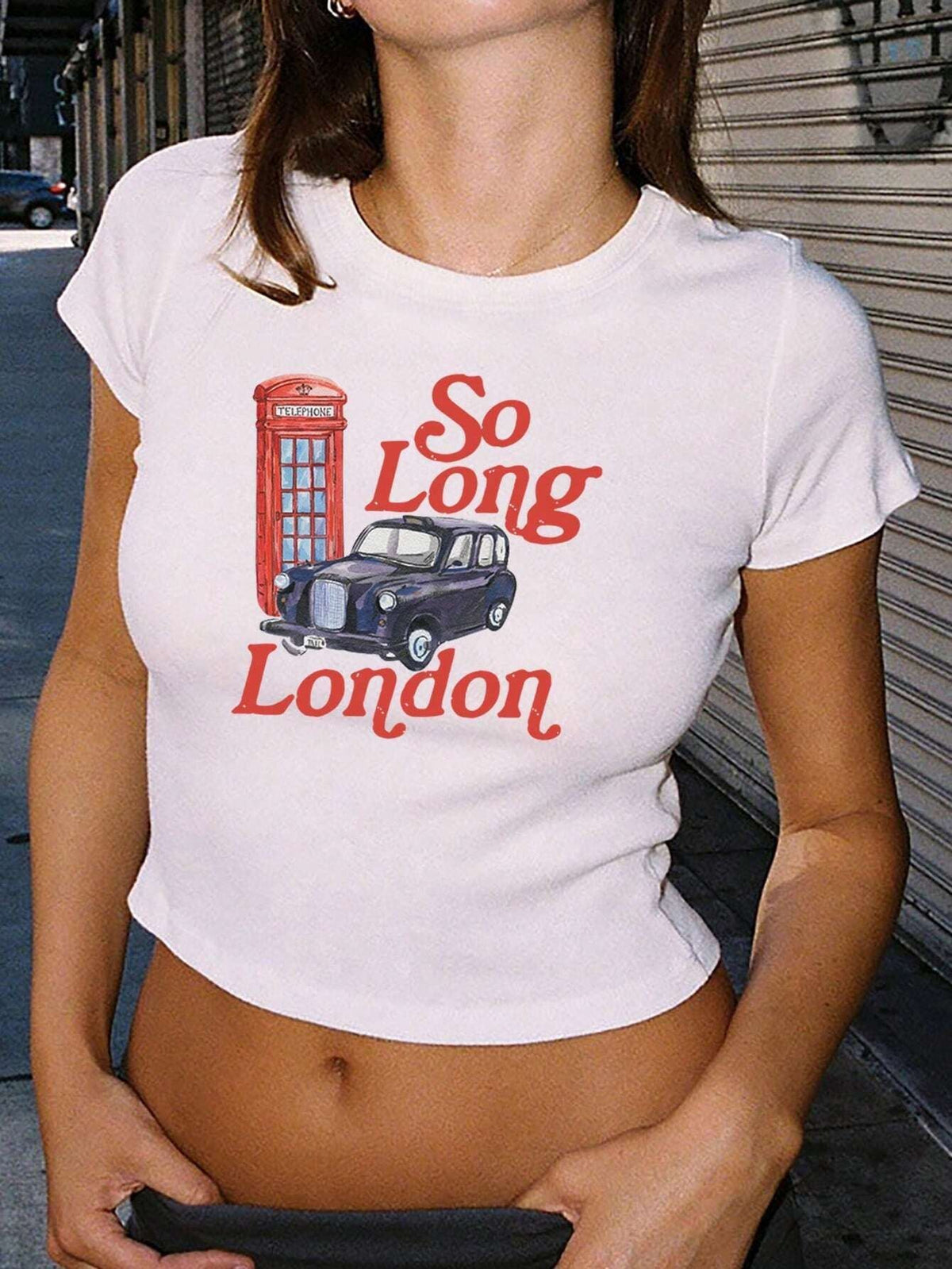 Women's Crop T-Shirt with Cocktail Design
