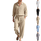 Women's Comfortable Lounge Set with Oversized Shirt and Elastic Drawstring Trousers