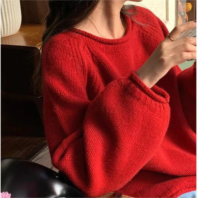 Women's Cozy Oversized Pullover in High-Quality Cotton with Ribbed Details