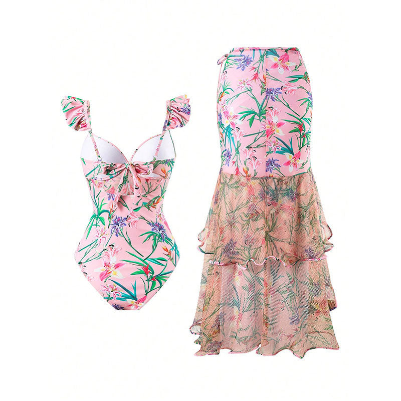 Women's Swimsuit with Matching Wrap Skirt