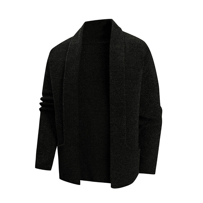 Women's Elegant Cardigan with Chic Lapel and Pockets