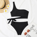 Women's Asymmetrical Bikini with Adjustable Tie