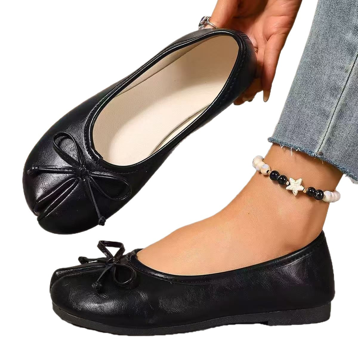 Women's Ballet Flats with Bow Detail
